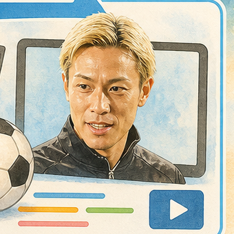 本田圭佑氏の顔イラスト